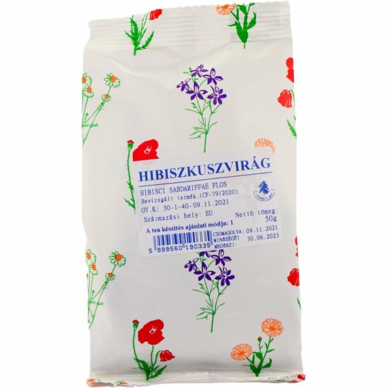 Gyógyfű hibiszkuszvirág savanykás ízű szálas gyógytea (50 g)