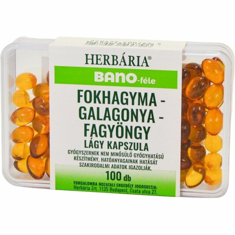 Herbária Bánó fokhagyma+galagonya+fagyöngy lágyzselatin kapszula (100 db)