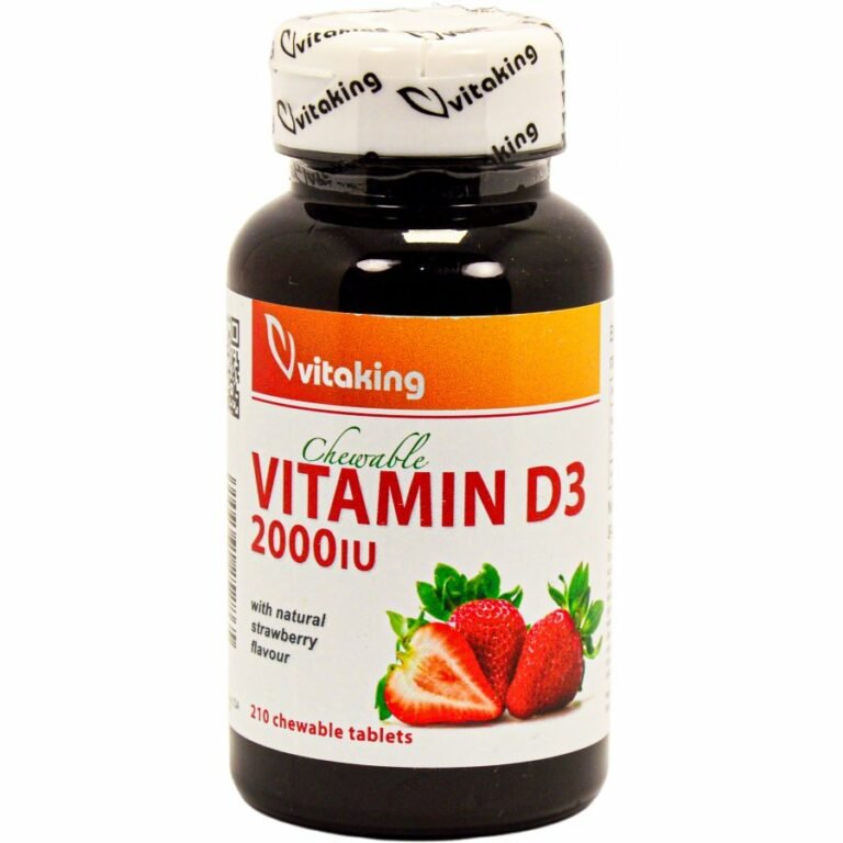 Vitaking 2000 NE eper ízű D3-vitamin rágótabletta (210 db)