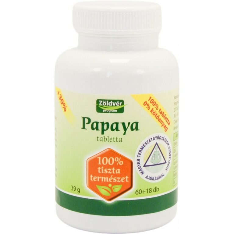 Zöldvér 100%-os papaya tabletta (78 db)