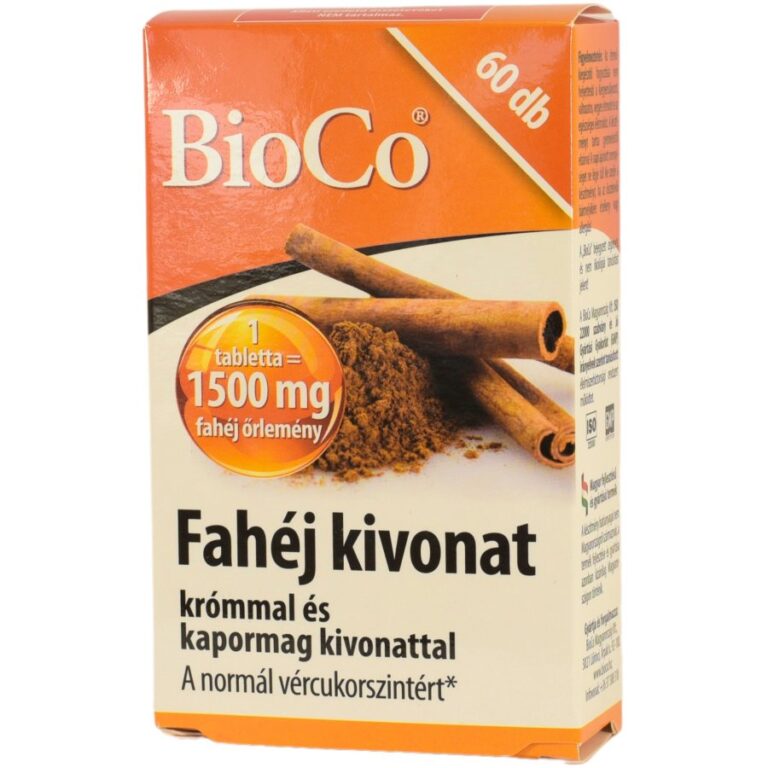 Bioco Fahéj- és kapormagkivonat + króm Gyógynövény tabletta (60 db)