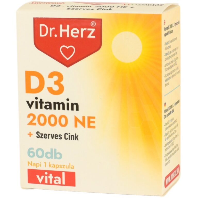 Dr. Herz D3-vitamin 2000NE + Szerves Cink MAKC Multivitamin kapszula (60 db)