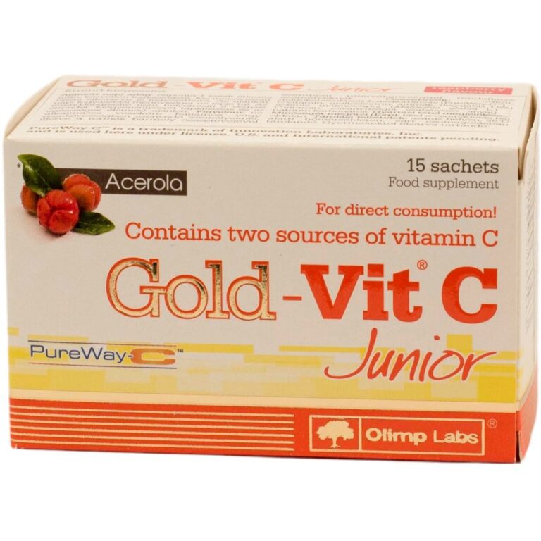 Olimp Labs Gold-Vit C-vitamin gyerekeknek való málna ízű C-vitamin italpor (15 tasak)