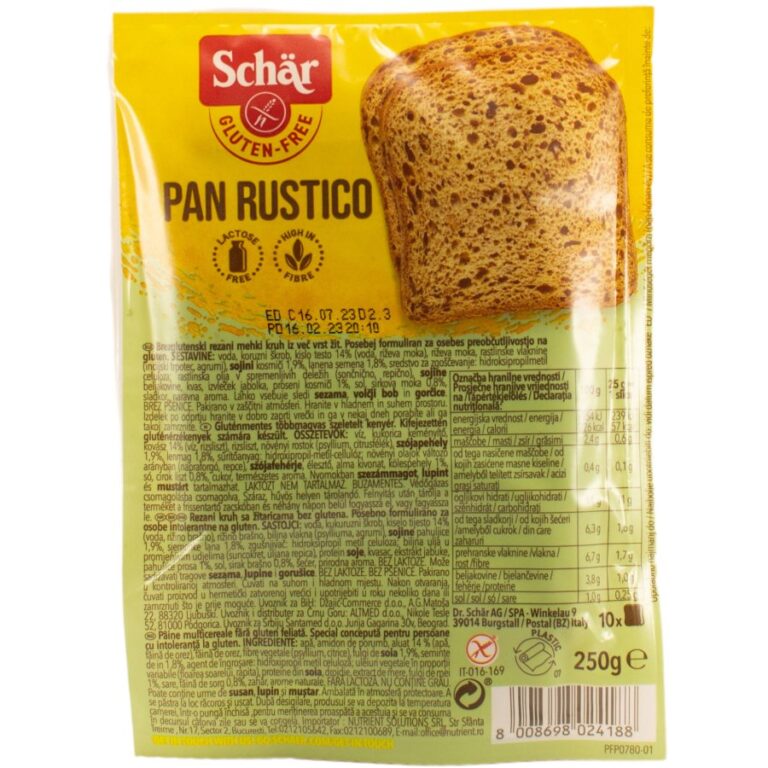 Schär Pan Rustico Gluténmentes Szeletelt Kenyér (250 g)