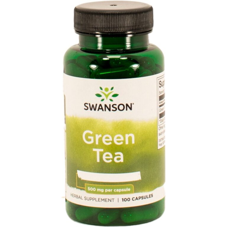 Swanson Zöld tea kivonat 500 mg testsúly kontroll Gyógynövény kapszula (100 db)