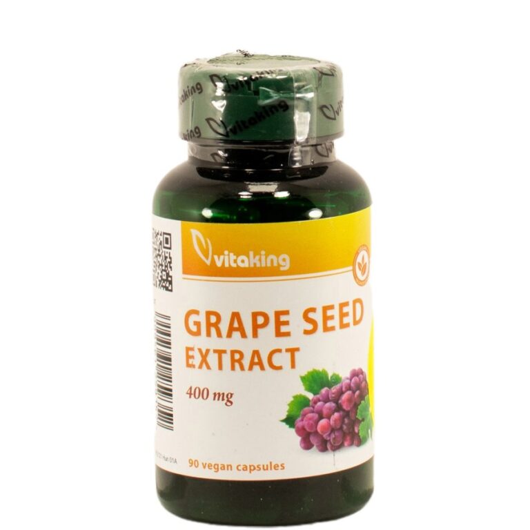Vitaking Grape Seed Extract 400 mg + Resveratrol kékszőlőmag őrlemény kapszula (90 db)