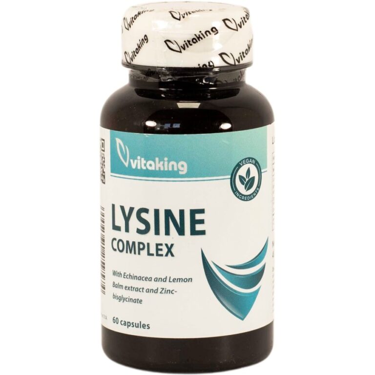 Vitaking L-lysine Komplex cinkkel, bíbor kasvirág- és citromfű kivonattal immunerősítő kapszula (60 db)