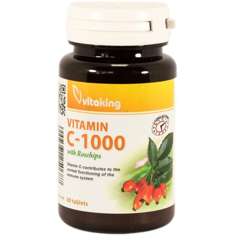 Vitaking TR C-vitamin 1000 mg+ csipkebogyó 60 g (nyújtott felszívódású) C-vitamin tabletta (60 db)