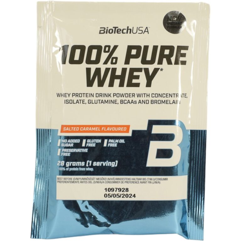 Bio Tech 100 % Pure Whey sós karamell ízű tejsavó Fehérje italpor (28 g)