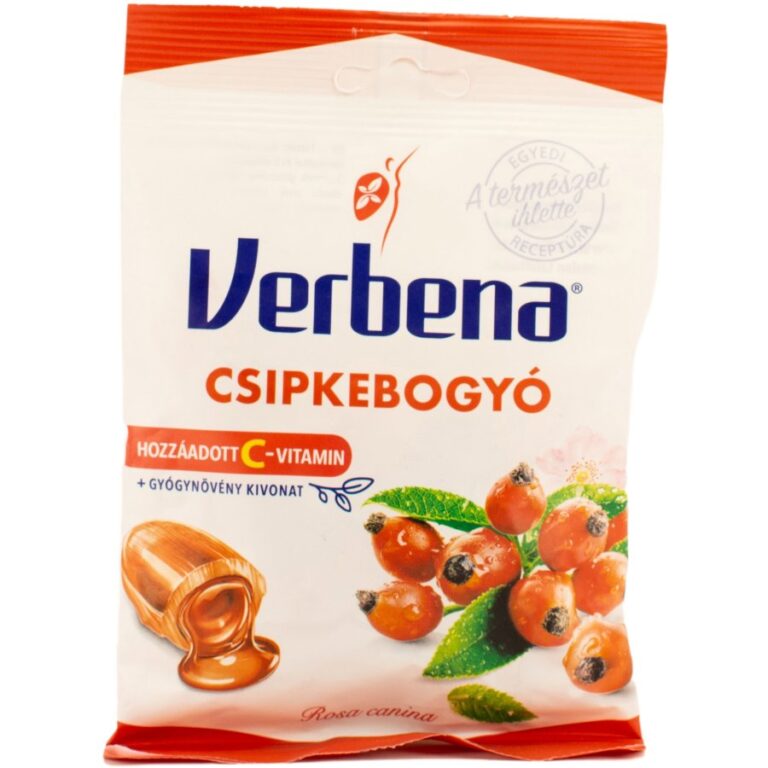 Verbena töltött keménycukorka csipkebogyó kivonattal és C-vitaminnal (60 g)