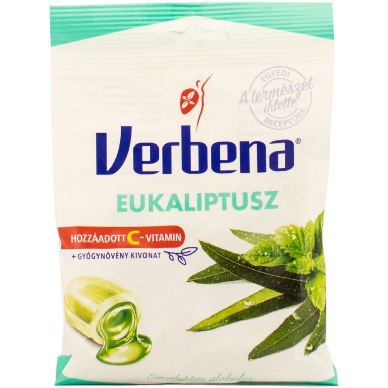 Verbena töltött keménycukorka eukaliptusz-mentol kivonattal és C-Vitaminnal (60 g)