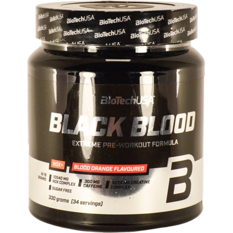 Bio Tech Black Blood Nox+ vérnarancs ízű energizáló italpor (330 g)